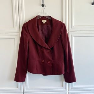 Loft Maroon Double Breasted Jacket ❤️